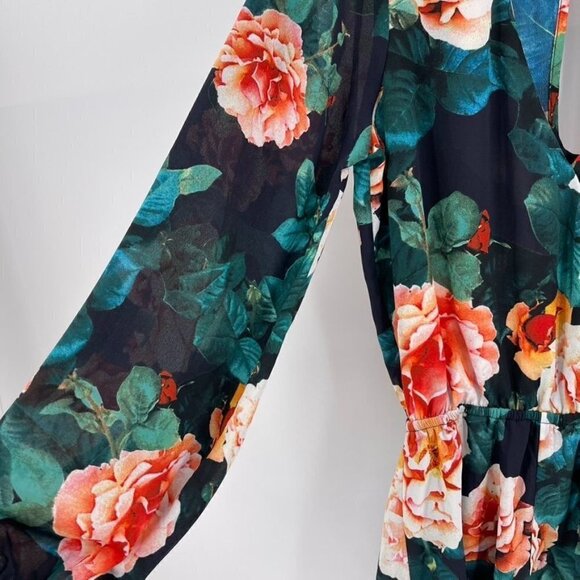 Show Me Your Mumu Size XS Blue Multi Rocky Rose Floral LS One Piece Jumpsuit - Picture 5 of 8